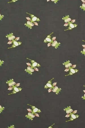 Weekendaanbieding Katoenjersey Little Dragon, kaki