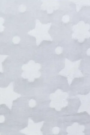 Wellnessfleece Flowers and Stars, lichtgrijs Laatste Versie