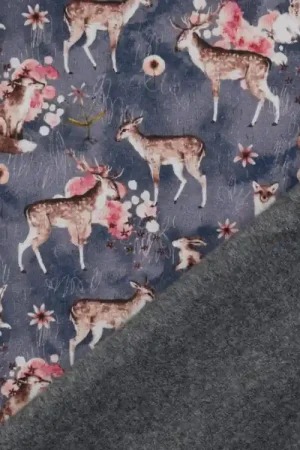 Weekendaanbieding Alpenfleece sweat bosdieren, jeansblauw