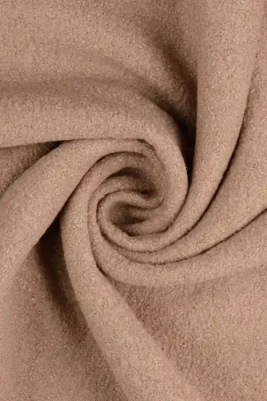 Wollen Bouclé licht, modderkleurig Veilige Betaling