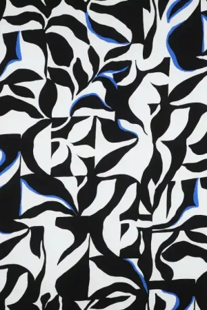 Weekendaanbieding Viscose stof abstract, zwart