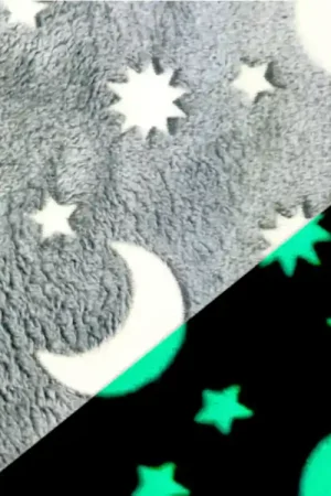 Aanbieding Wellness fleece Glow in the Dark maan, lichtgrijs