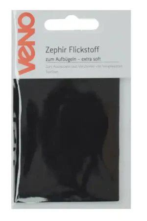 Zefier opstrijkbaar reparatiedoek, 000=zwart Snelle Levering