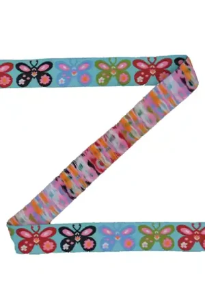 Woven ribbon vlinders 17 mm, turkoois Superprijs