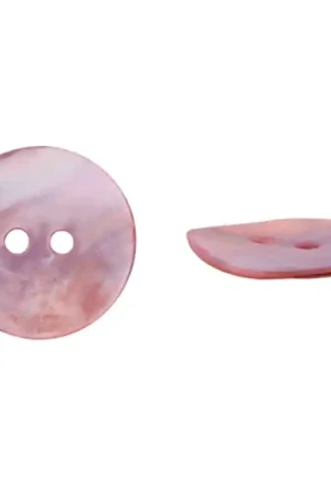 2-Gat Parelmoerknop, 12 mm, rose/Stck. Gereduceerde Prijs