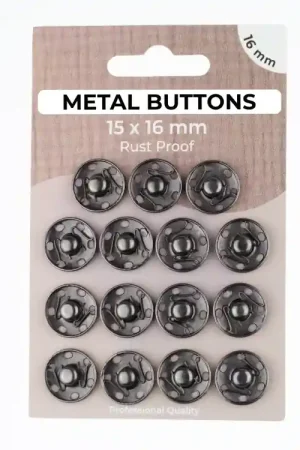 Aanbieding 15 Aannaaidrukknopen antracietgrijs 16 mm