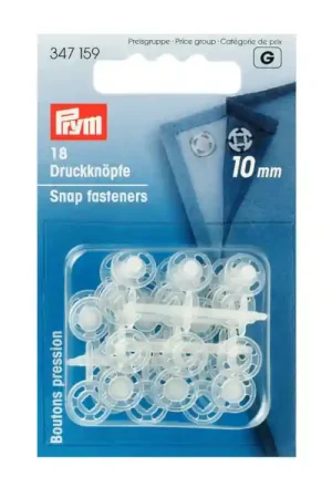 Aannaaidrukknopen KST rond transparant 10 mm Meest Verkocht