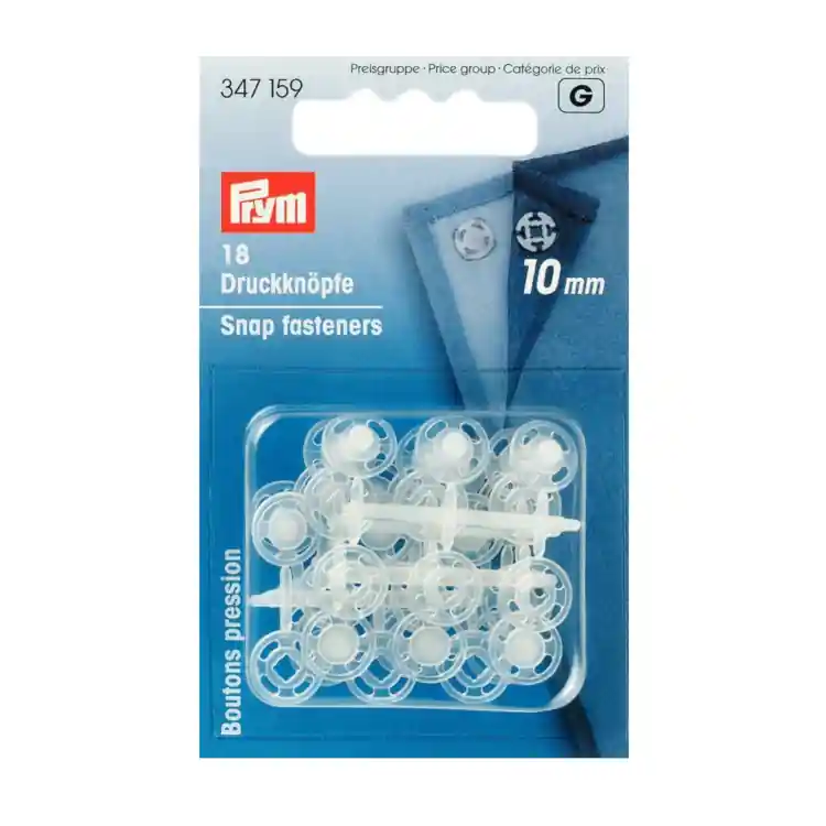 Aannaaidrukknopen KST rond transparant 10 mm Meest Verkocht