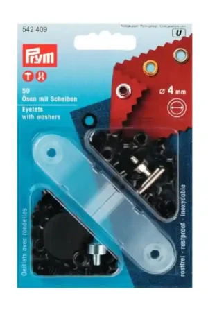 50 oogjes en ringetjes 4mm, zwart Nieuw