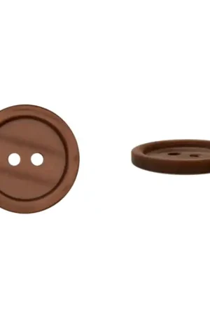 2-hole button basic, bruin, 18mm Voordeelprijs