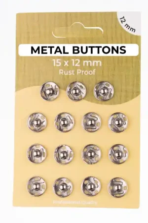 15 Aannaaidrukknopen zilverkleuring 12 mm Must-Have