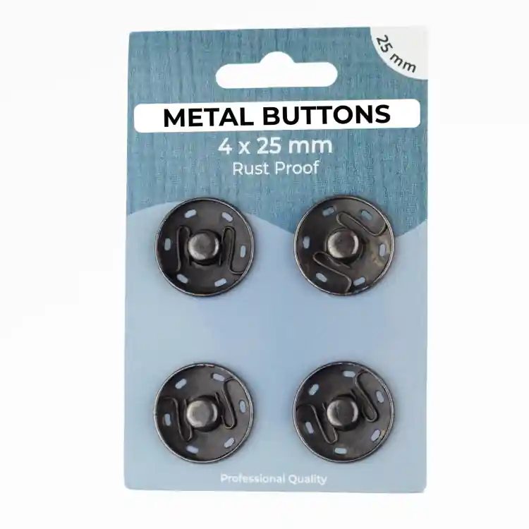 4 Aannaaidrukknopen zwart 25 mm Direct Beschikbaar