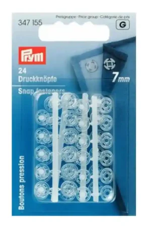 Aannaaidrukknopen KST rond transparant 7 mm Flitsaanbieding