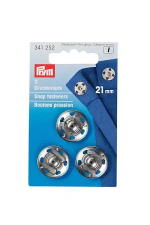 Aannaaidrukknopen MS zilverkleurig 21 mm Finale Uitverkoop