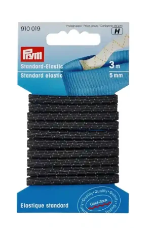 Aanbieding Prym standard elastic 5 mm, 3 m, kookbestendig, zwart