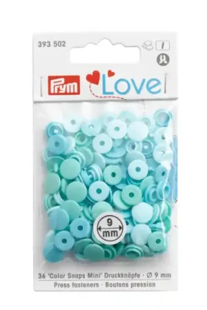 Beperkte Voorraad Prym Love Color Snaps Mini Press fasteners, mintgroen