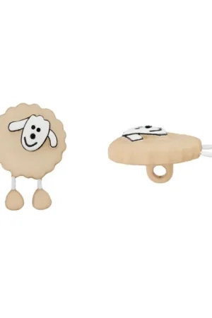 Weekendaanbieding Knop sheep, beige 18 mm