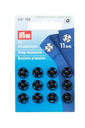 Aannaaidrukknopen MS zwart 11 mm Exclusieve Aanbieding