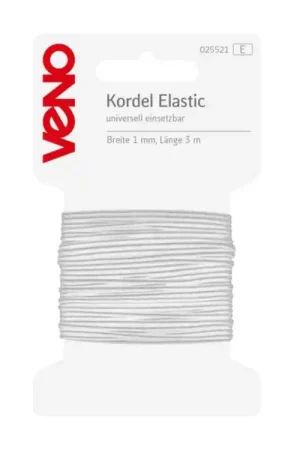 3 m Elastic-koord, 1 mm breit, wit Favoriet