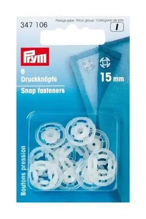 Aannaaidrukknopen KST rond transparant 15 mm Hete Deal