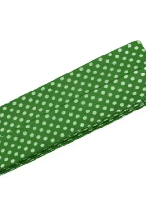 3 m Katoenen biaisband Dots Oaki Doki groen Gereduceerde Prijs