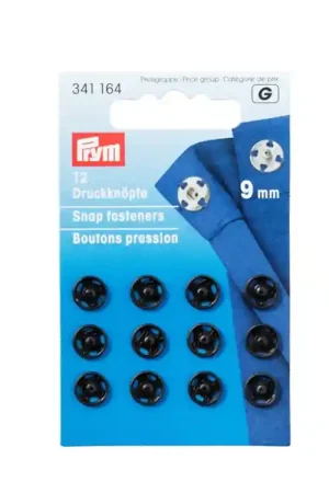 Aannaaidrukknopen MS zwart 9 mm Tijdelijk Beschikbaar