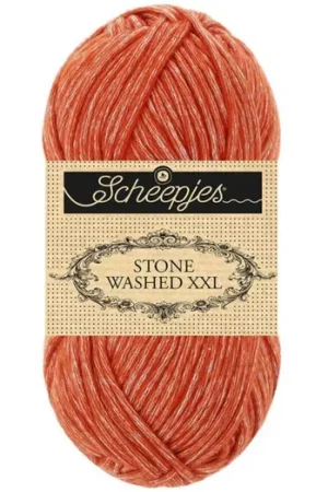 Hete Deal Scheepjes Stone Washed XXL – 883 Realgar Red – Super Chunky Katoen-mix Garen