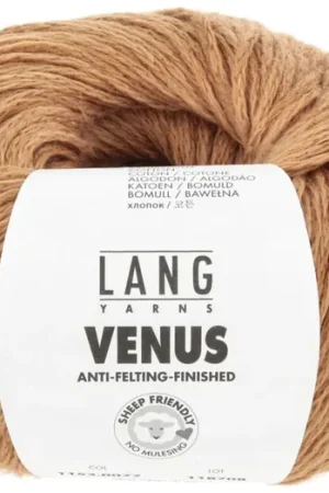 Voordeelprijs Lang Yarns Venus - 77 caramel - Merino/Katoen Garen
