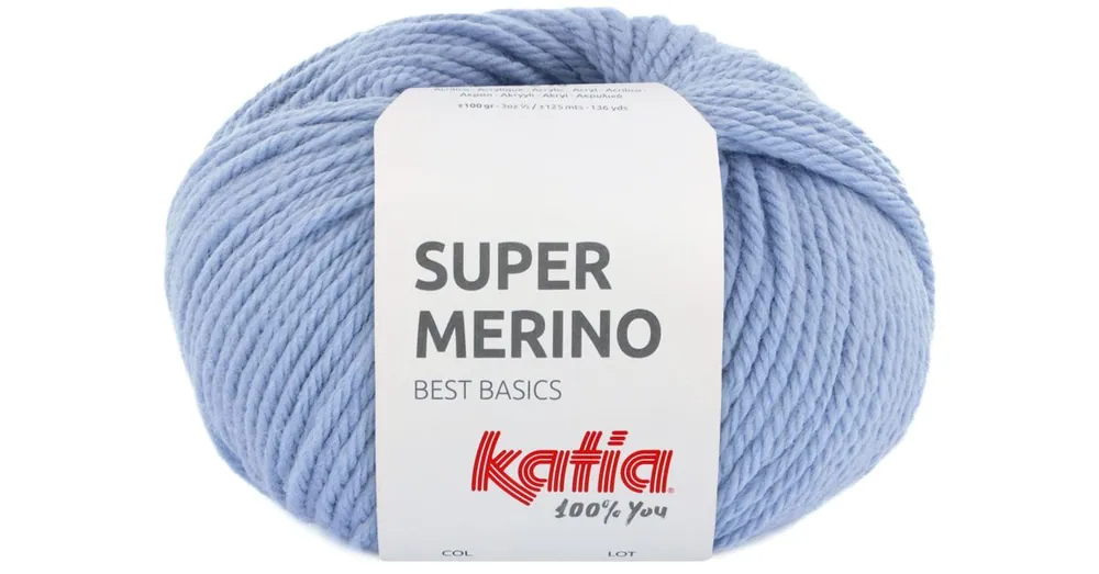 Weekendaanbieding Katia Super Merino - 48 licht jeansblauw - Wol/Acryl Garen