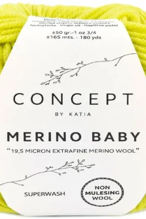 Weekendaanbieding Katia Concept Merino Baby - 154 limoengroen - Wol Garen