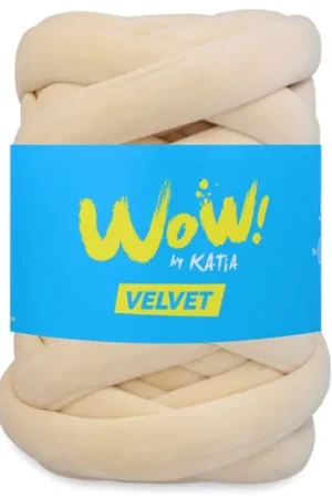 Actieprijs Katia WOW Velvet - 502 Beige - Jumbo Chenille Garen voor Handbreien