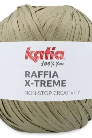Actieprijs Katia Raffia X-Treme - 105 Olijfgroen - Biologische Viscose Lintgaren