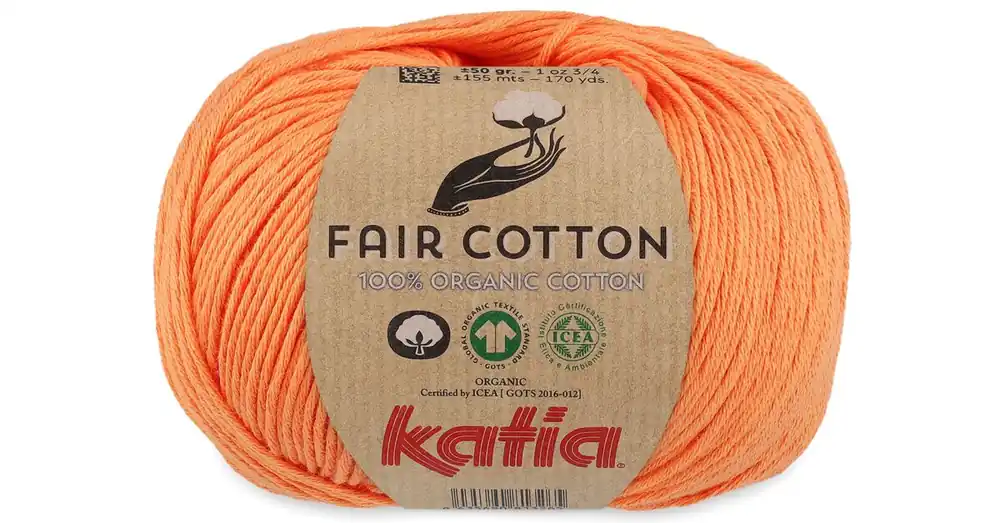 Aanbieding Katia Fair Cotton - 43 lichtoranje - Biologisch Katoengaren