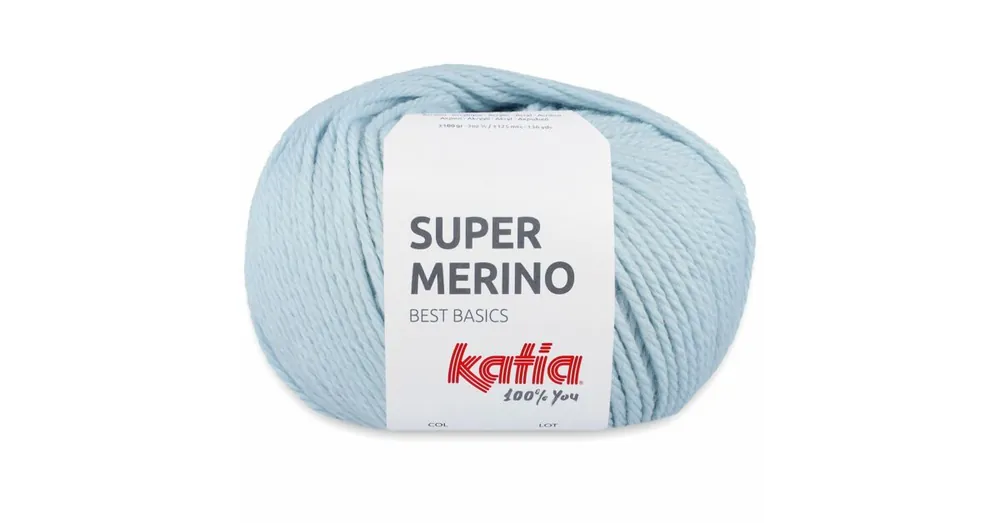 Aanbieding Katia Super Merino - 44 licht hemelsblauw - Wol/Acryl Garen