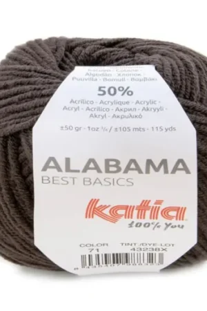 Actieprijs Katia Alabama - 71 donkerbruin - Katoen/Acryl Garen