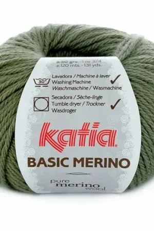 Voordeelprijs Katia Basic Merino - 70 kaki - Wol/Acryl Garen