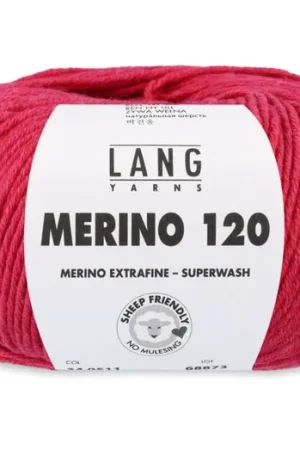 Voordeelprijs Lang Yarns Merino 120 - 365 framboos mix - Merinowol Garen