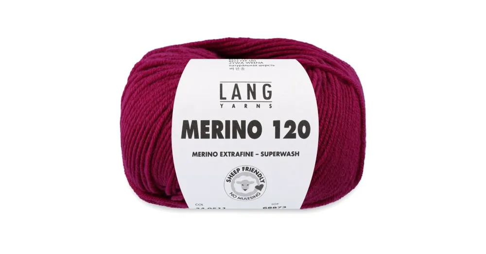 Voordeelprijs Lang Yarns Merino 120 - 280 bordeauxpaars - Merinowol Garen