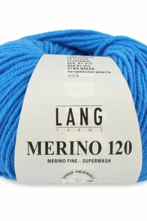 Bestseller Lang Yarns Merino 120 - 206 korenblauw - Merinowol Garen