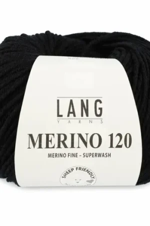 Alleen Vandaag Lang Yarns Merino 120 - 04 zwart - Merinowol Garen