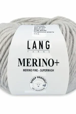 Beperkte Voorraad Lang Yarns Merino Plus - 223 lichtgrijs mix - Merinowol Garen