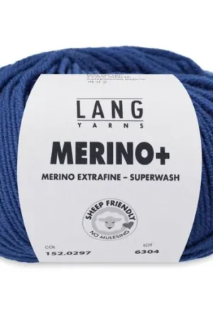 Beperkte Voorraad Lang Yarns Merino Plus - 34 rookblauw - Merinowol Garen