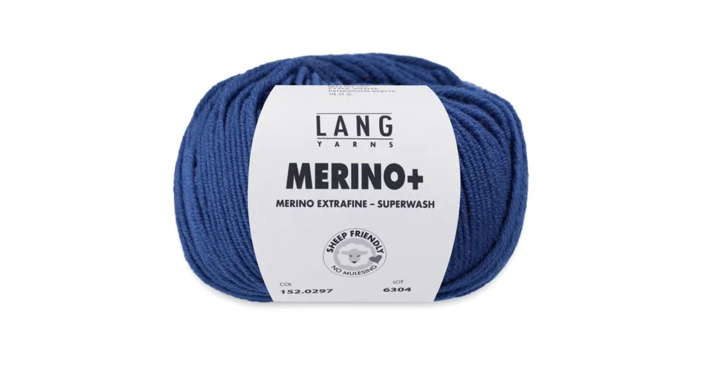 Beperkte Voorraad Lang Yarns Merino Plus - 34 rookblauw - Merinowol Garen