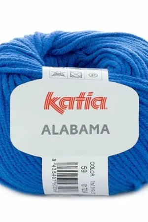 Actieprijs Katia Alabama - 59 kobaltblauw - Katoen/Acryl Garen