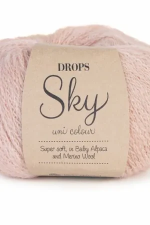Actieprijs DROPS Sky Uni Colour - 18 poederroze - Wol Garen