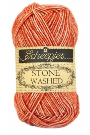 Actieprijs Scheepjes Stone Washed - 816 Coral - Katoen-mix Garen