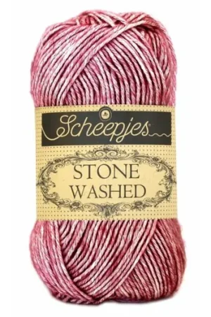Veilige Betaling Scheepjes Stone Washed - 808 Corundum Ruby - Katoen-mix Garen