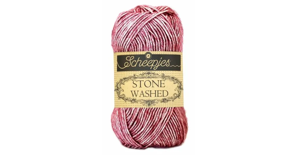 Veilige Betaling Scheepjes Stone Washed - 808 Corundum Ruby - Katoen-mix Garen