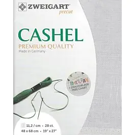 Zweigart linnen borduurstof Cashel kl.705 licht grijs 28counts\\/11,2 draden per cm Favoriet