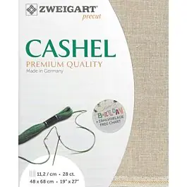 Zweigart linnen borduurstof Cashel 28counts\\/11,2 draden per cm kl. 52 Naturel Gecertificeerd